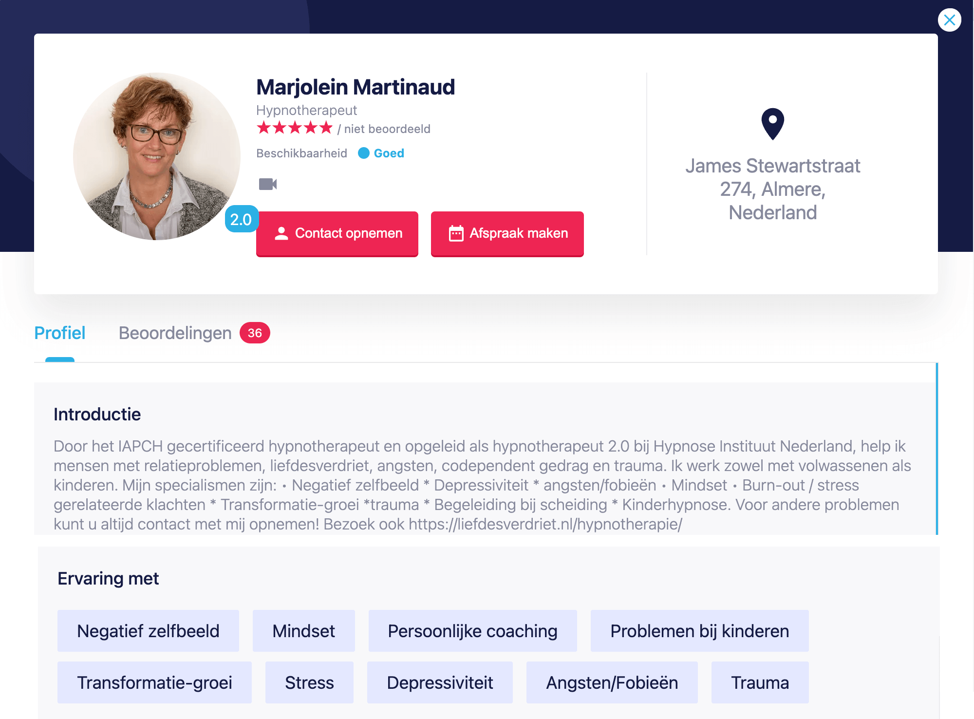 reviews marjolein martinaud bestetherapeut.nl